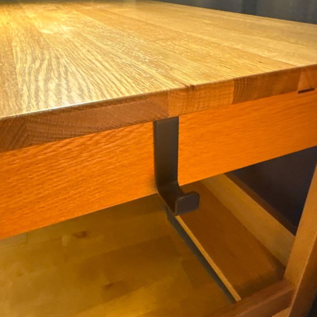 無印良品　オーク材　無垢材デスク(引出・足元棚付) 説明書付き