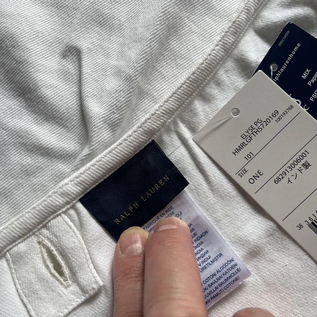 ラルフローレン　ホワイトフリルエプロン刺繍ロゴ付き