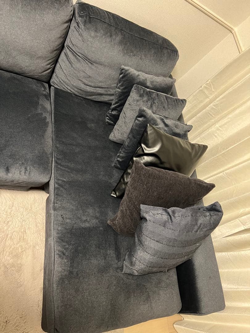 カウチソファー（エリックII WGF-BK）