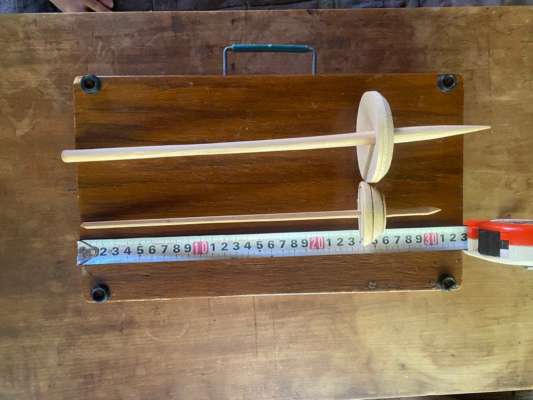 チャルカと木製スピンドルセット