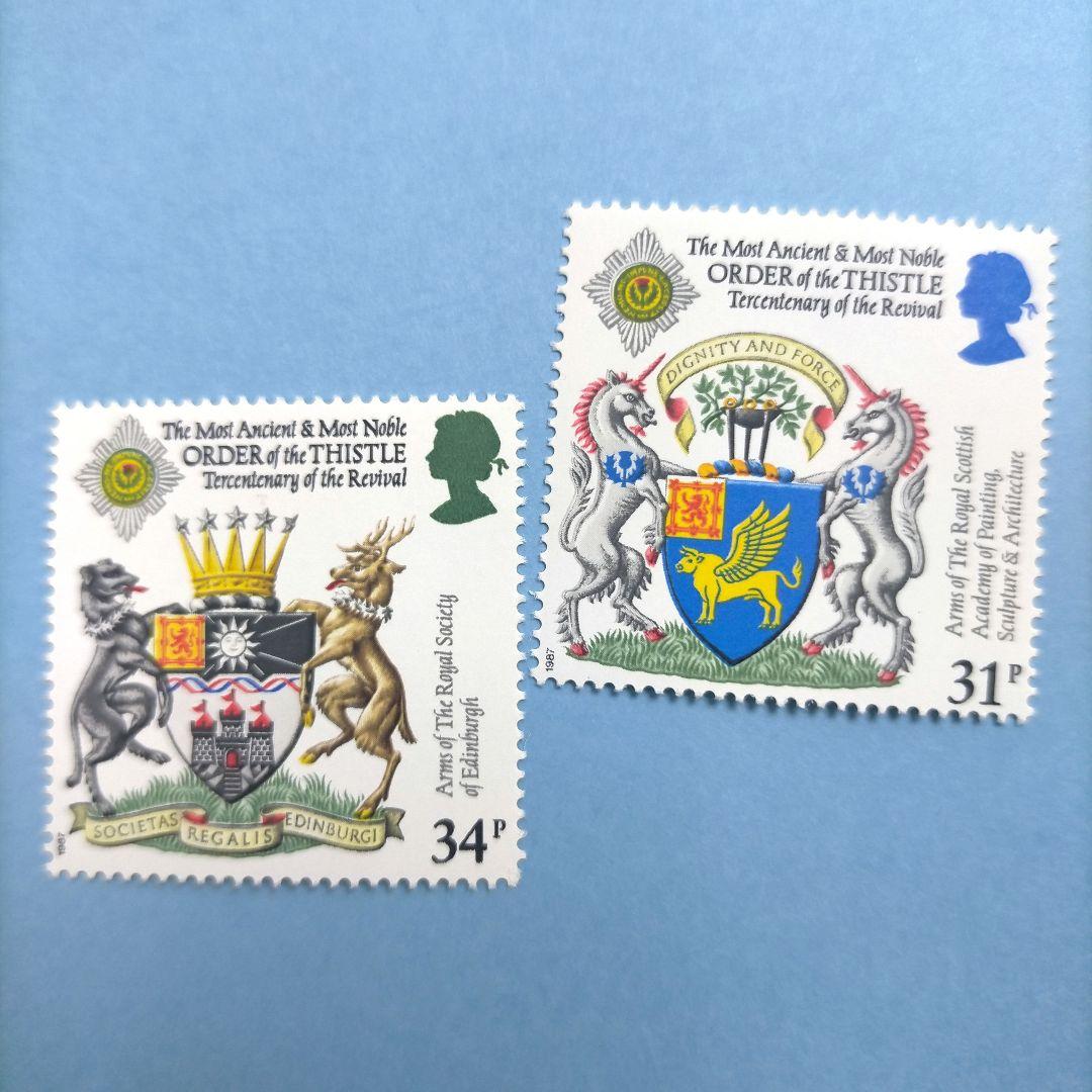 2881 外国切手 イギリス 1987年あざみ勲章復活300年 4種完 未使用