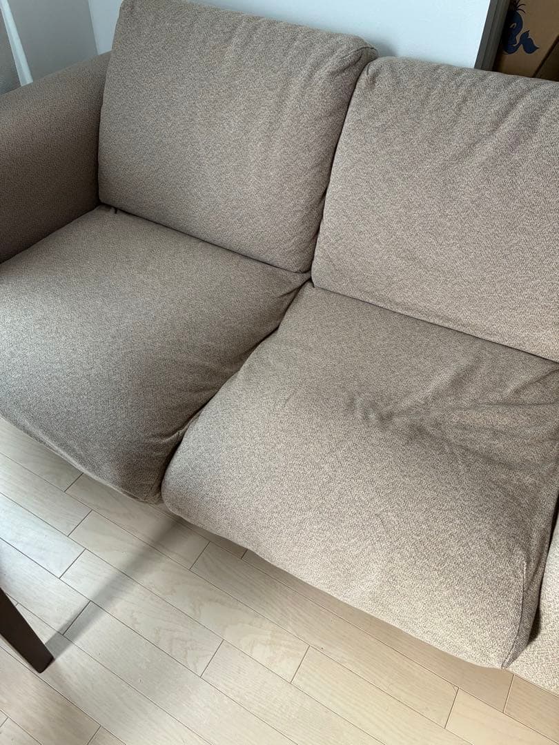 ベージュ2人掛けソファ　無印良品