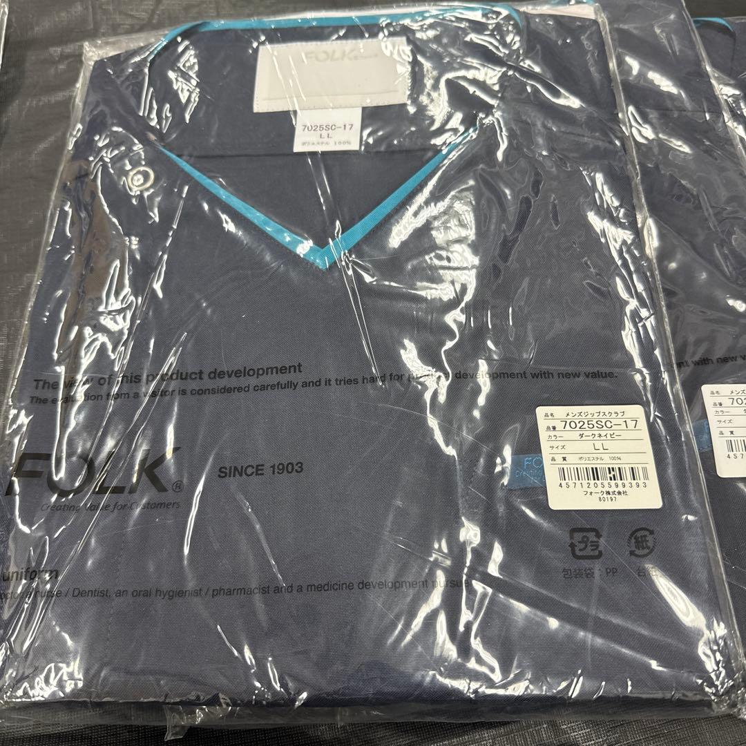FOLK 7025SC-17 ダークネイビー　メンズ　ジップスクラブLL 5枚