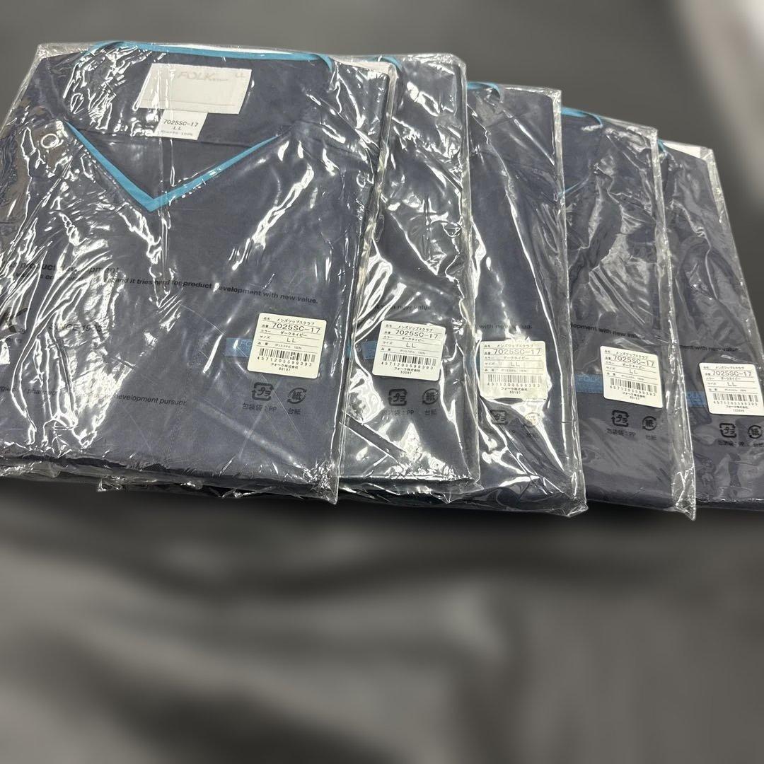 FOLK 7025SC-17 ダークネイビー　メンズ　ジップスクラブLL 5枚