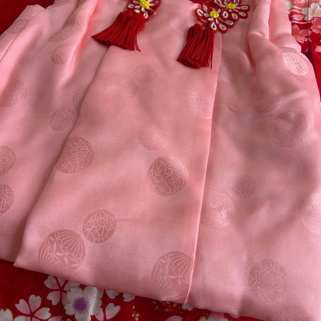 七五三 3歳 着物 被布 絹 三歳 赤 ピンク 753 巾着 女の子着物 子供