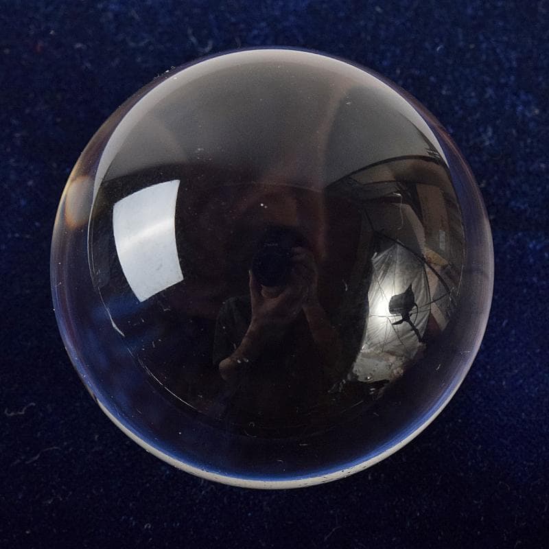 水晶玉　パワーストーン　直径約41㎜　虎目石台　M　R8379