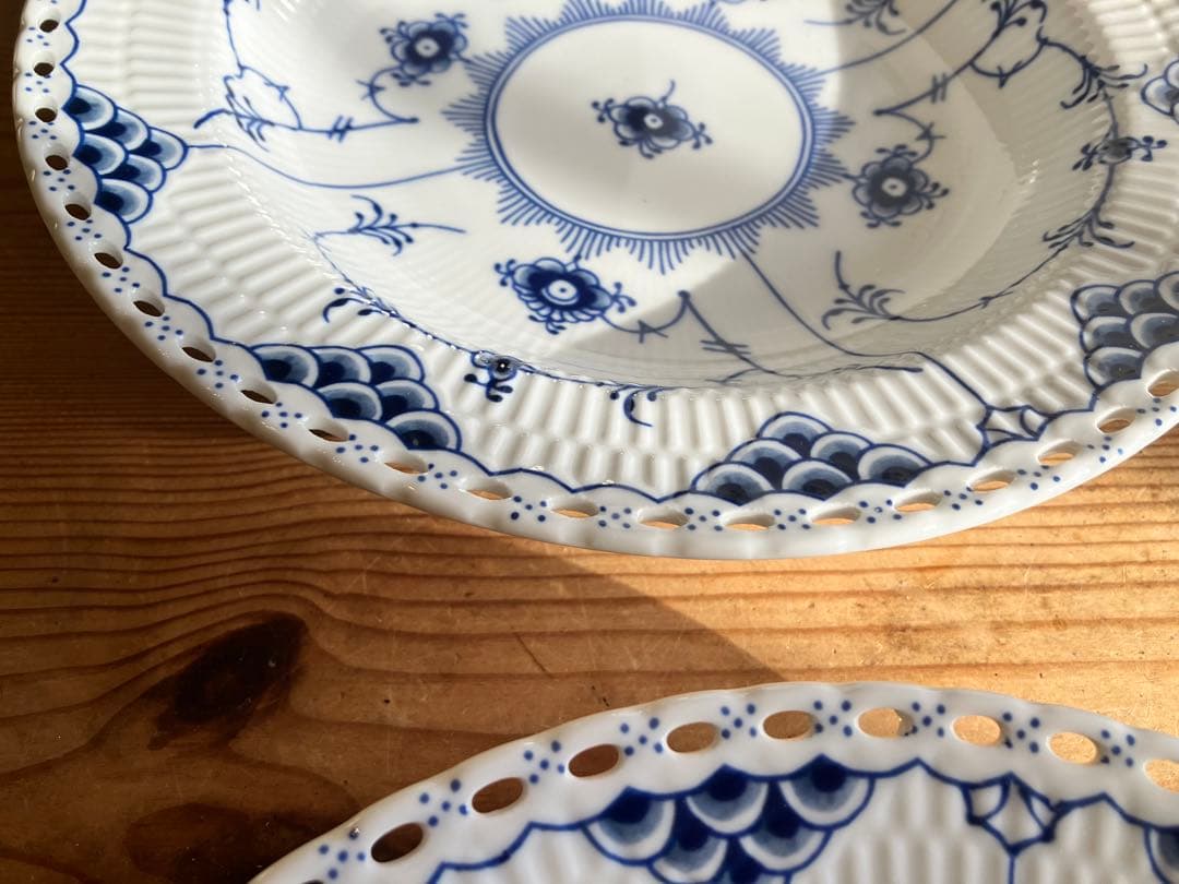 ロイヤルコペンハーゲン　ブルーフルーテッドフルレース　23スーププレート×4