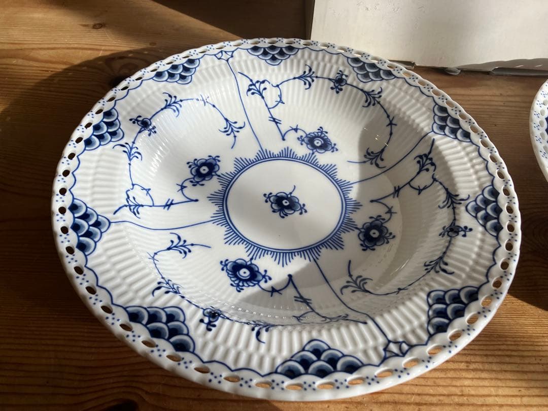 ロイヤルコペンハーゲン　ブルーフルーテッドフルレース　23スーププレート×4