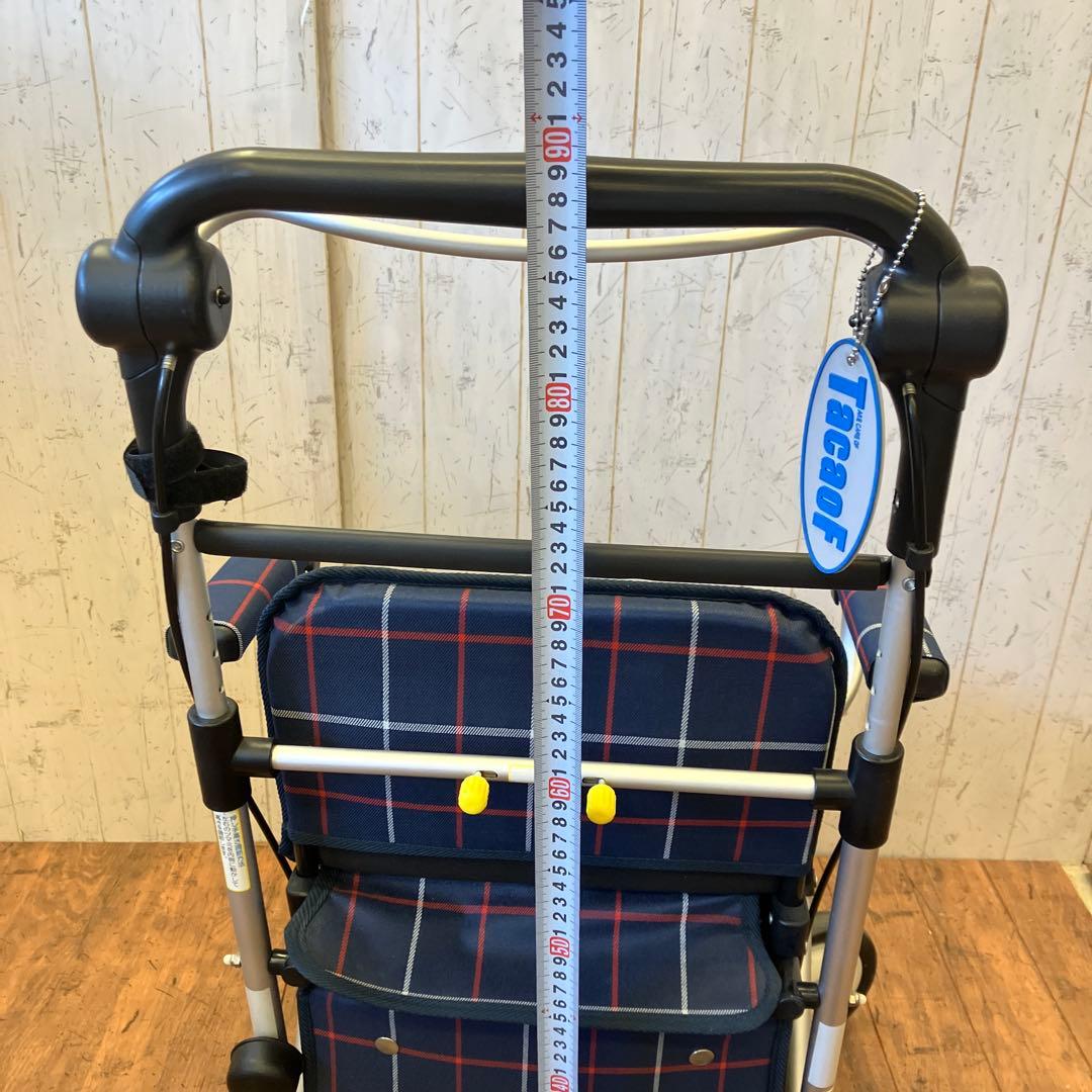 幸和 シルバーカー TacaoF チェック柄 シルバーカー 座れる 折りたたみ式