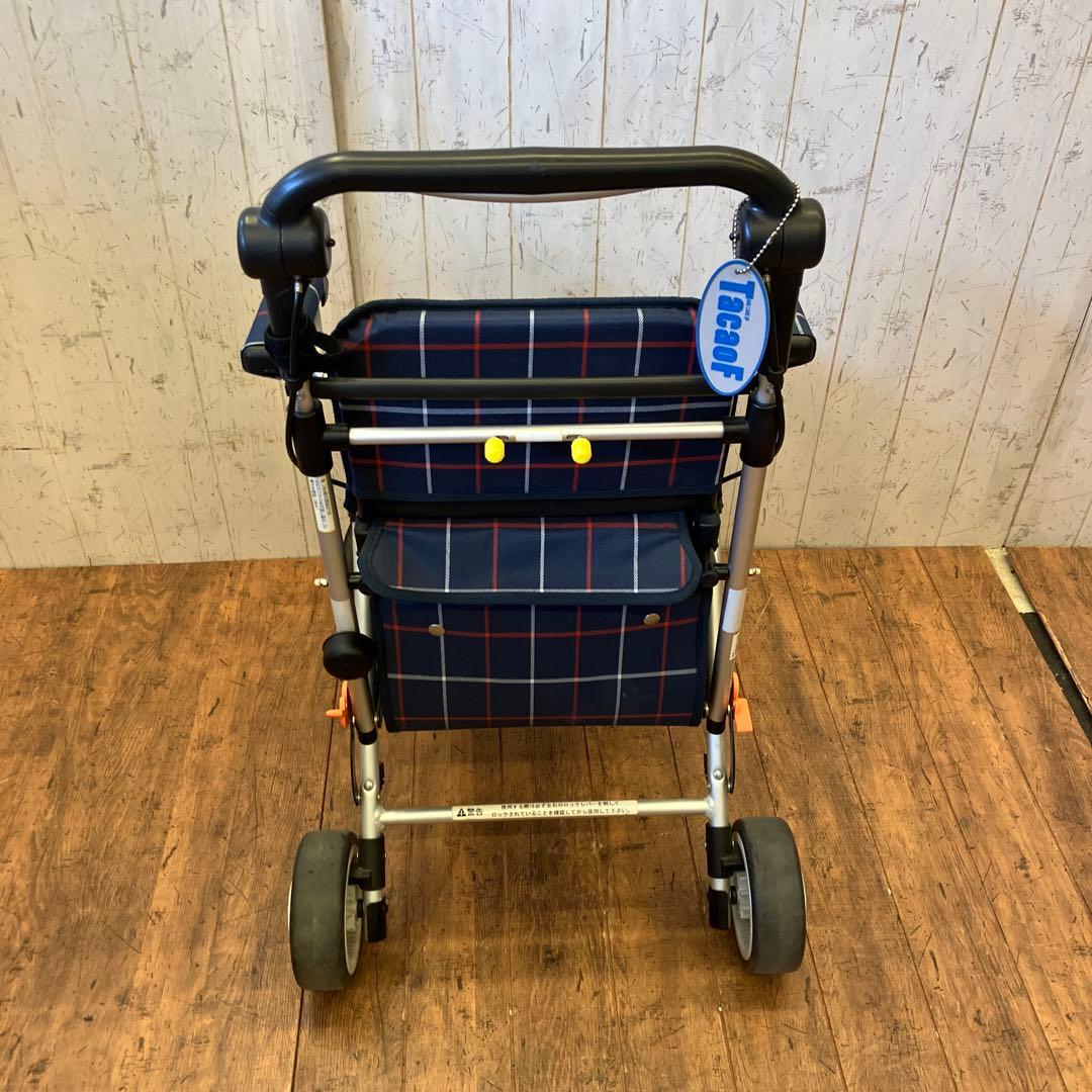 幸和 シルバーカー TacaoF チェック柄 シルバーカー 座れる 折りたたみ式