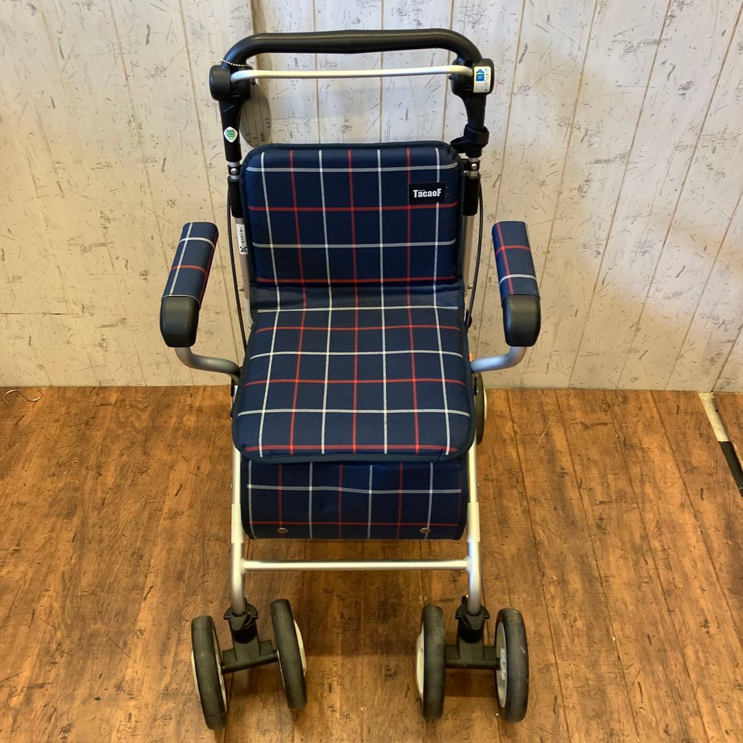 幸和 シルバーカー TacaoF チェック柄 シルバーカー 座れる 折りたたみ式