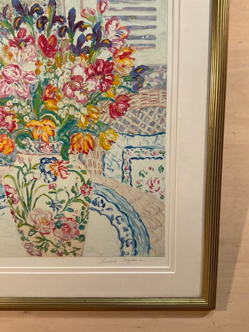 レスリーセイヤー「アイリスパレット」シルクスクリーン　直筆サイン・エディション有