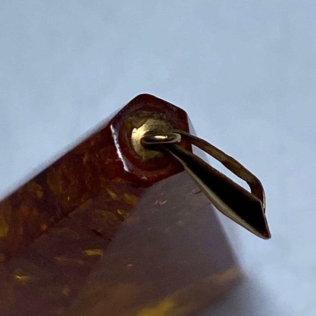 K18刻印 本琥珀ネックレストップ 9.6g 東キ7-0925☆2F