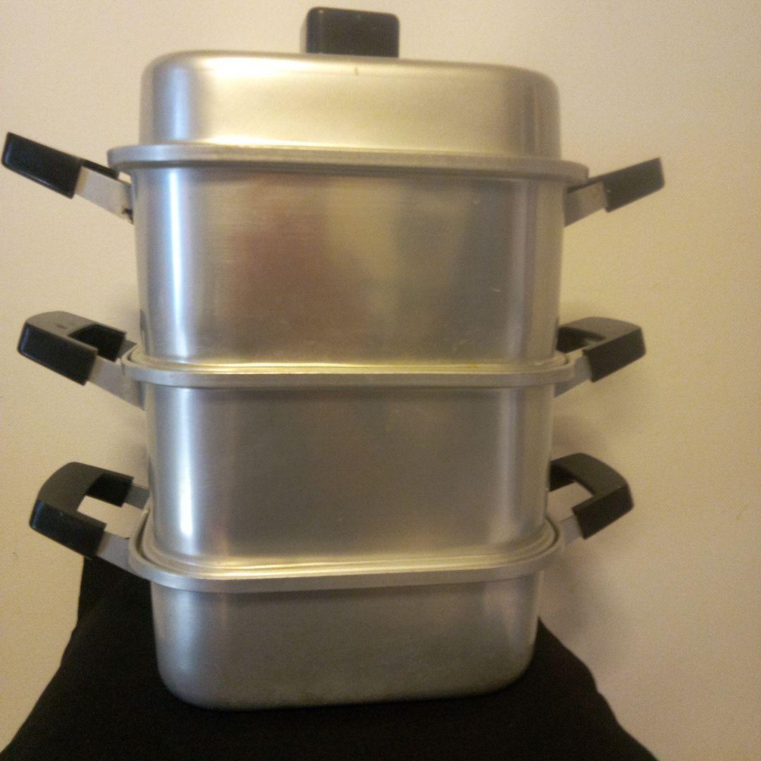 ステンレス製 両手鍋 蒸し器