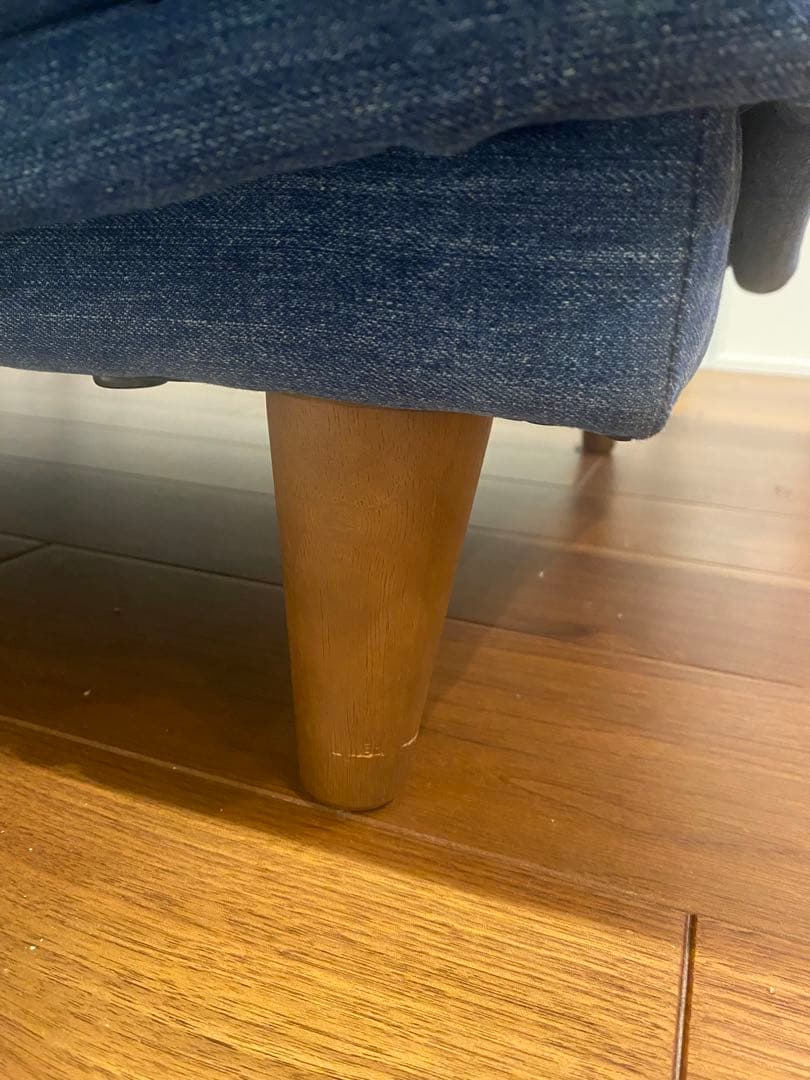 おしゃれなデニム生地2人掛けソファ