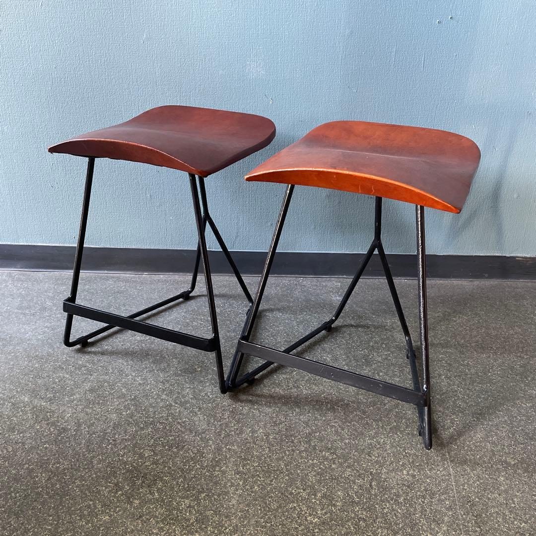 宮武製作所　MASARAスツール　1脚　鉄脚　本革