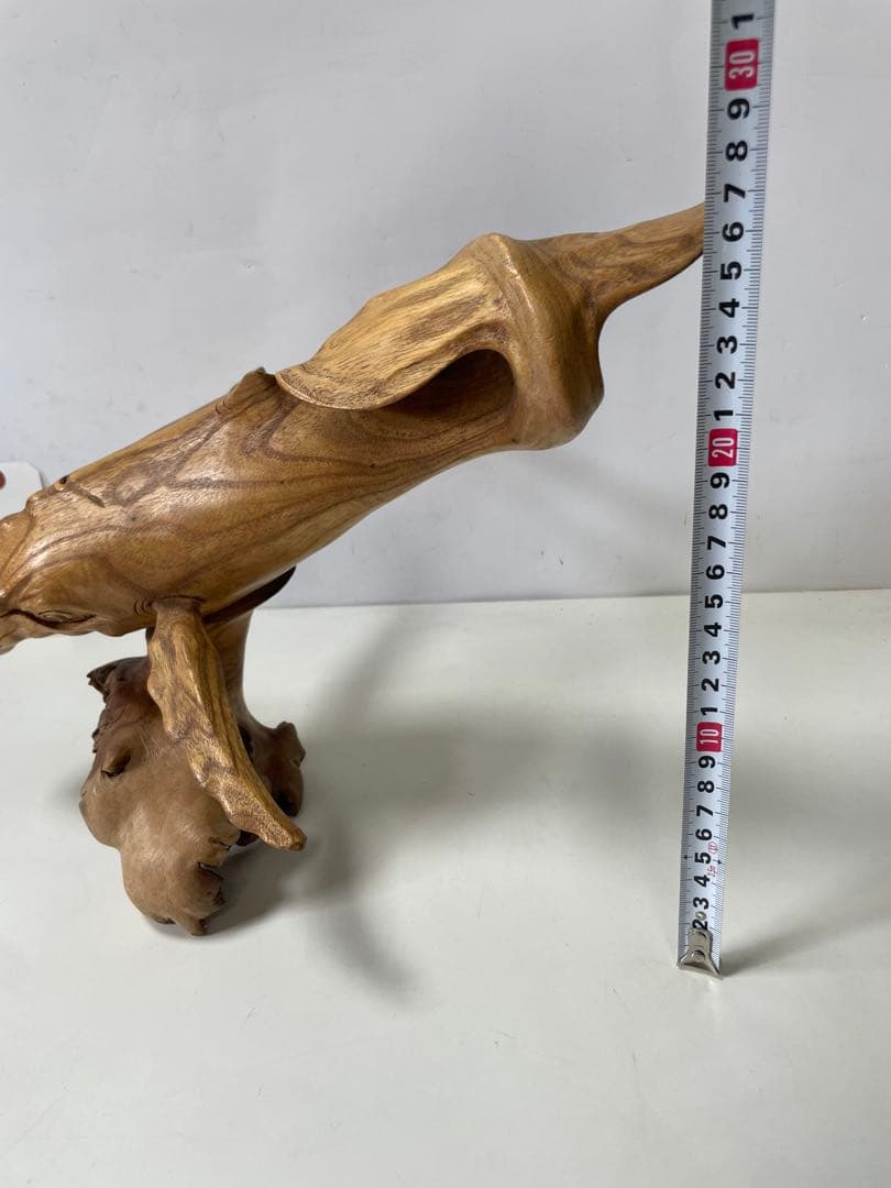 流木工芸 木彫クジラ Whale 彫刻置物《ハンドメイド・一点物・現状品》