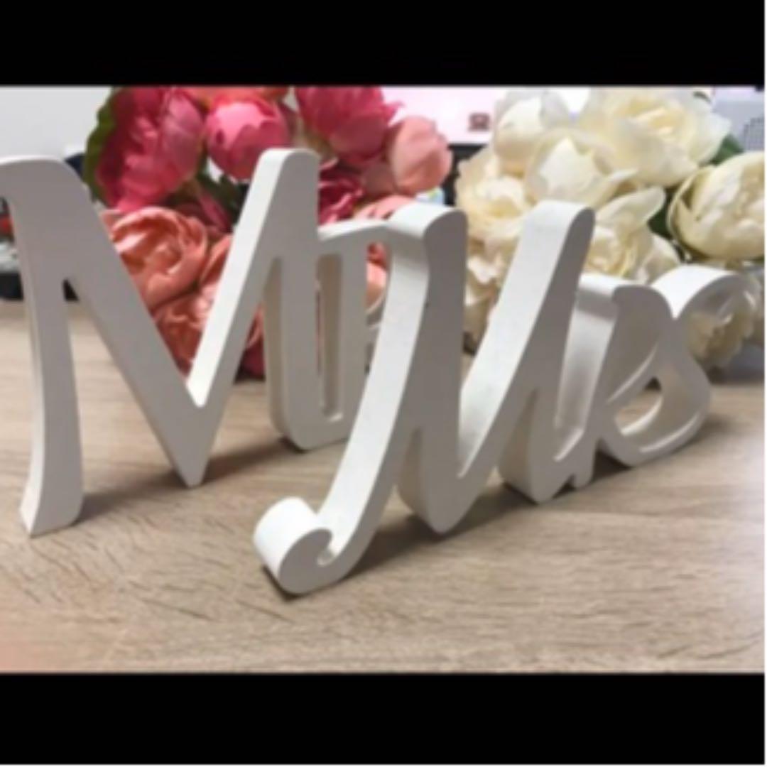 【結婚式に最適】ハワイ製 Mr.Mrs.ウッドオブジェ