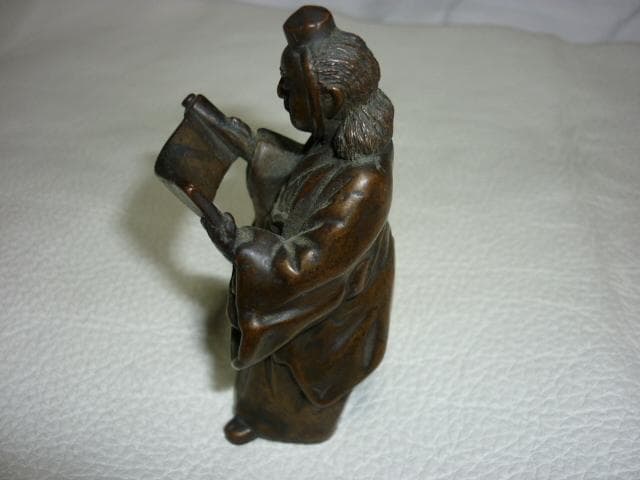 美品 1930年（昭和初期）作りが精密◆真鍮製 奥州平泉 山伏姿『弁慶像』勧進帳