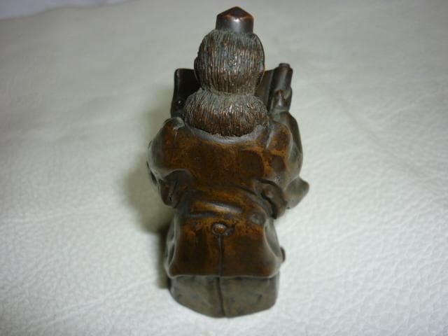 美品 1930年（昭和初期）作りが精密◆真鍮製 奥州平泉 山伏姿『弁慶像』勧進帳