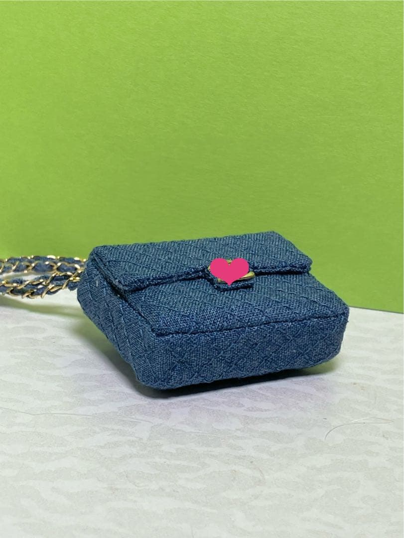 ★ハンドメイド★ ミニチュア チェーンバッグ デニム ドールアウトフィット