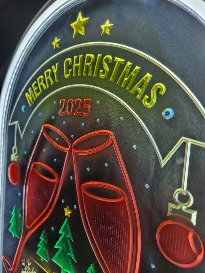 浮彫式ネオン管 MERRY CHRISTMAS シャンパングラス LEDライト