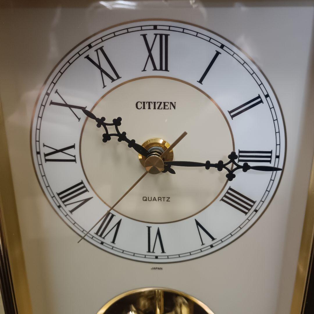 CITIZEN クォーツ 置時計 クラシックデザイン オニックス枠