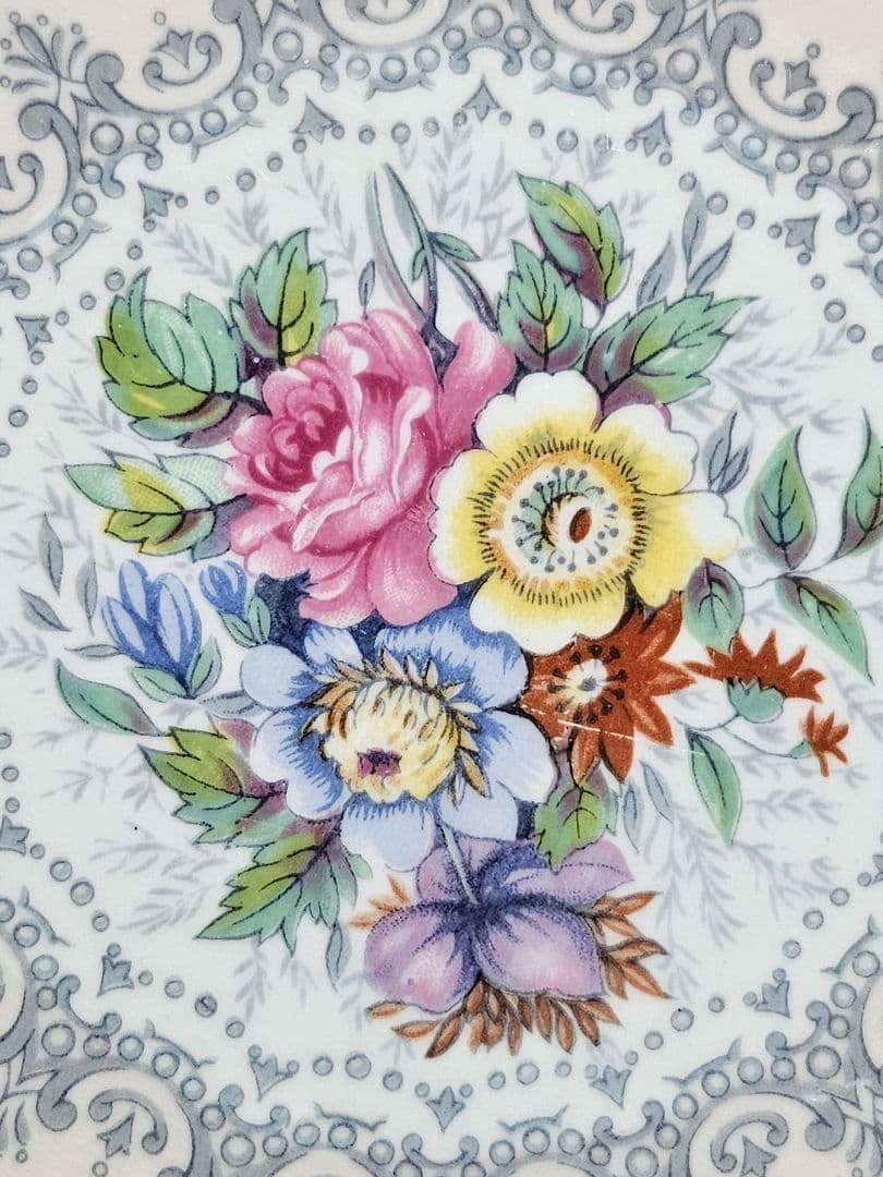 シェリー クロッシェ ピーチピンク ケーキプレート 丸型 Crochet