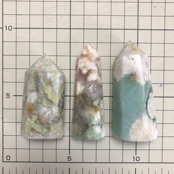Green flower agate タワーセット A