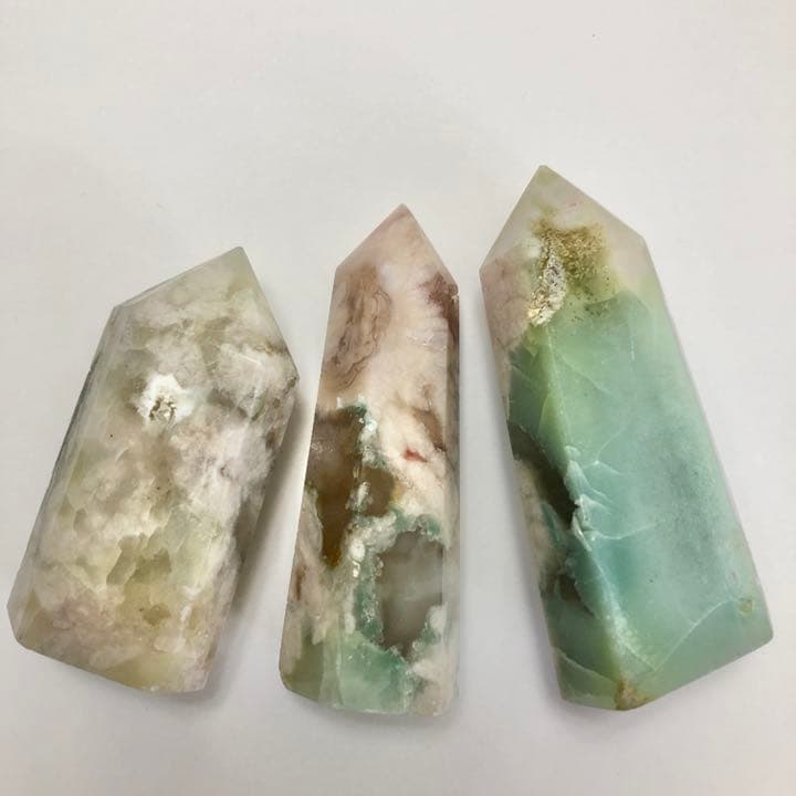Green flower agate タワーセット A