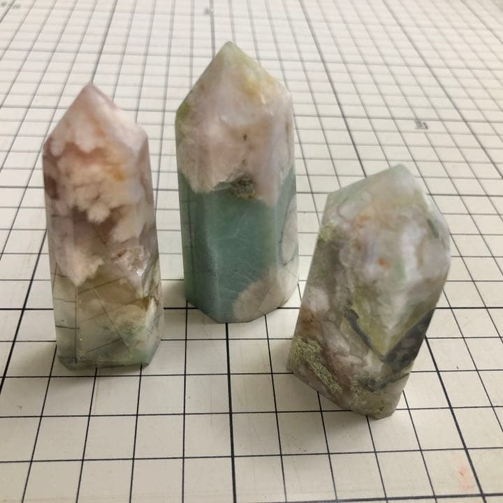 Green flower agate タワーセット A