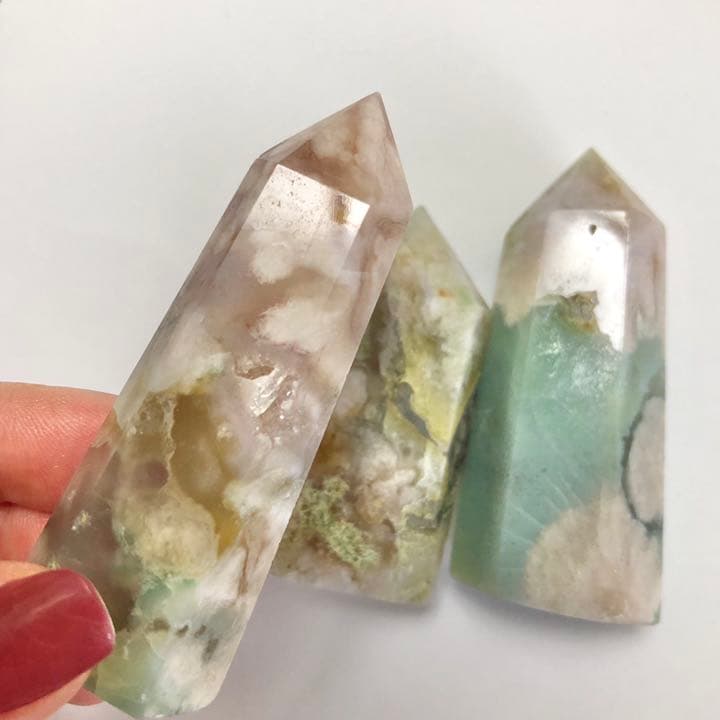 Green flower agate タワーセット A