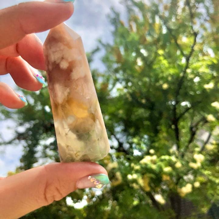 Green flower agate タワーセット A