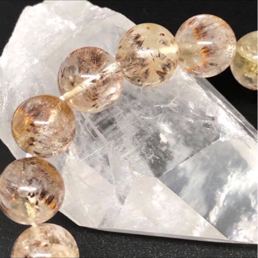 カコクセナイト インアメジストクオーツ モリオン シトリン ブレスレット