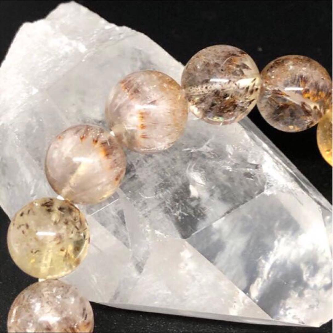 カコクセナイト インアメジストクオーツ モリオン シトリン ブレスレット