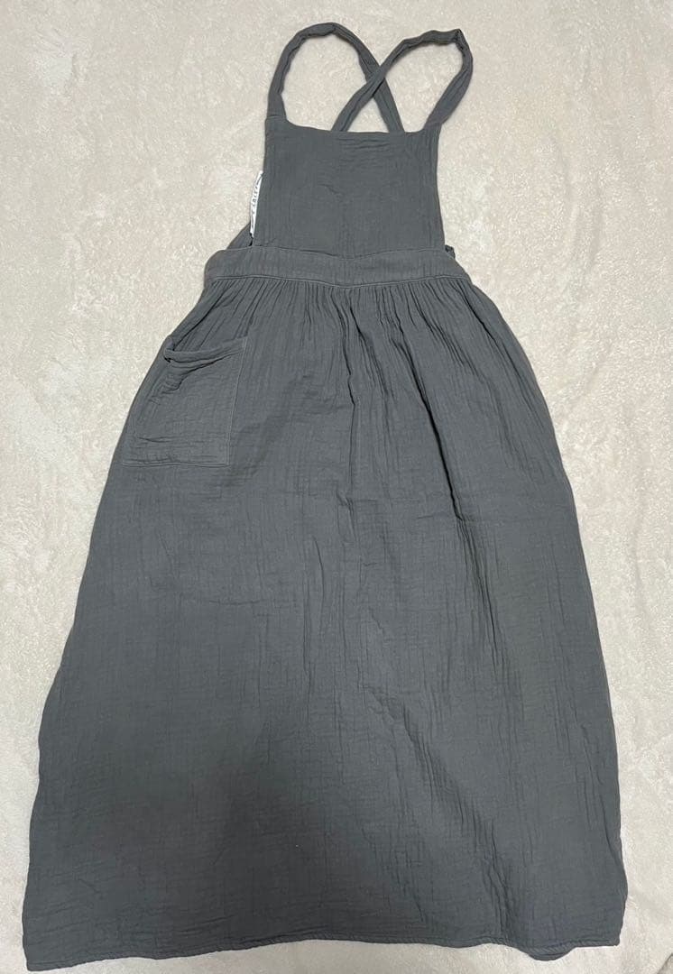 パセリ(Parsley ) コットンガーゼエプロン　グレー