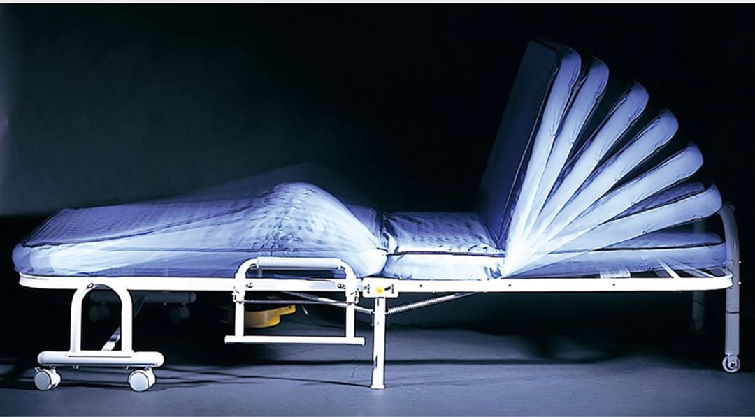 シングルベッド　低反発メッシユ仕様収納式電動リクライニングベッド