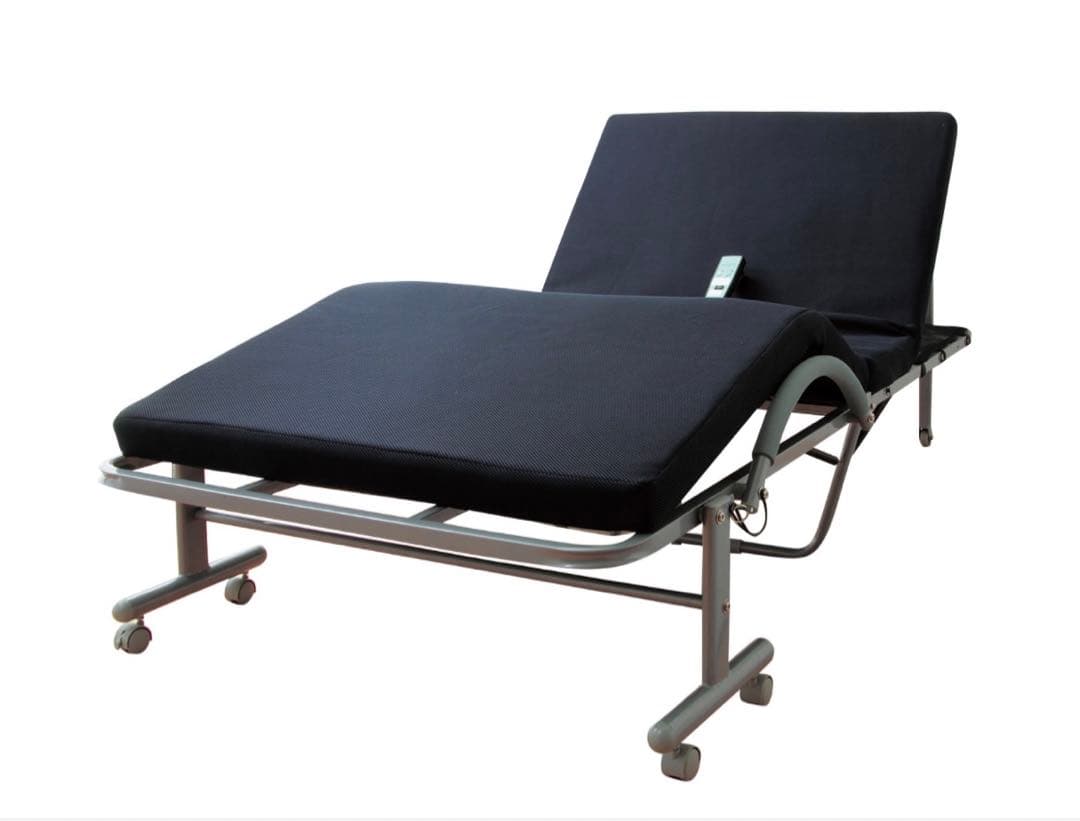 シングルベッド　低反発メッシユ仕様収納式電動リクライニングベッド