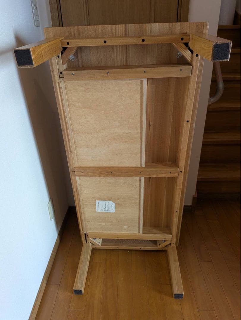 ■送料込■無印良品 木製ローテーブル 引出し タモ センター机デスクダイニング