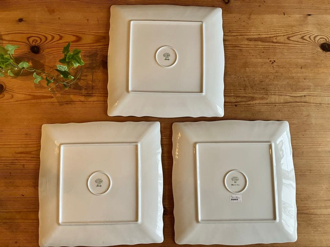 ジノリ　ベッキオホワイト　27.5スクエアプレート×3