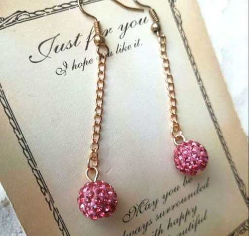 ピンク　ビジュー　パヴェボール　ピアス　イヤリング　メモリーオイル　アロマオイル