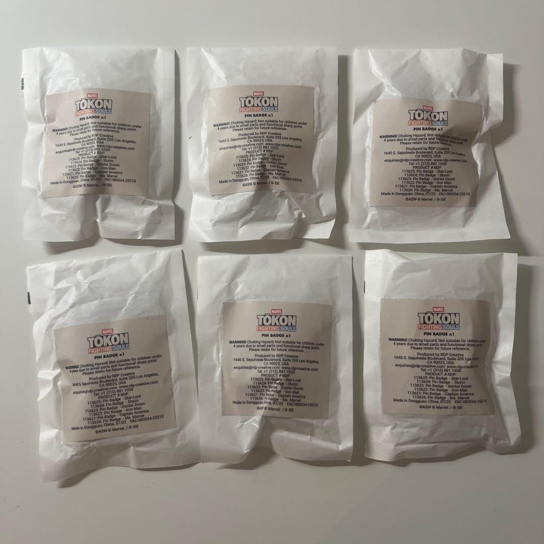 MARVEL Tokonアクリルピンバッジ 6種類コンプリート マーベル 未開封