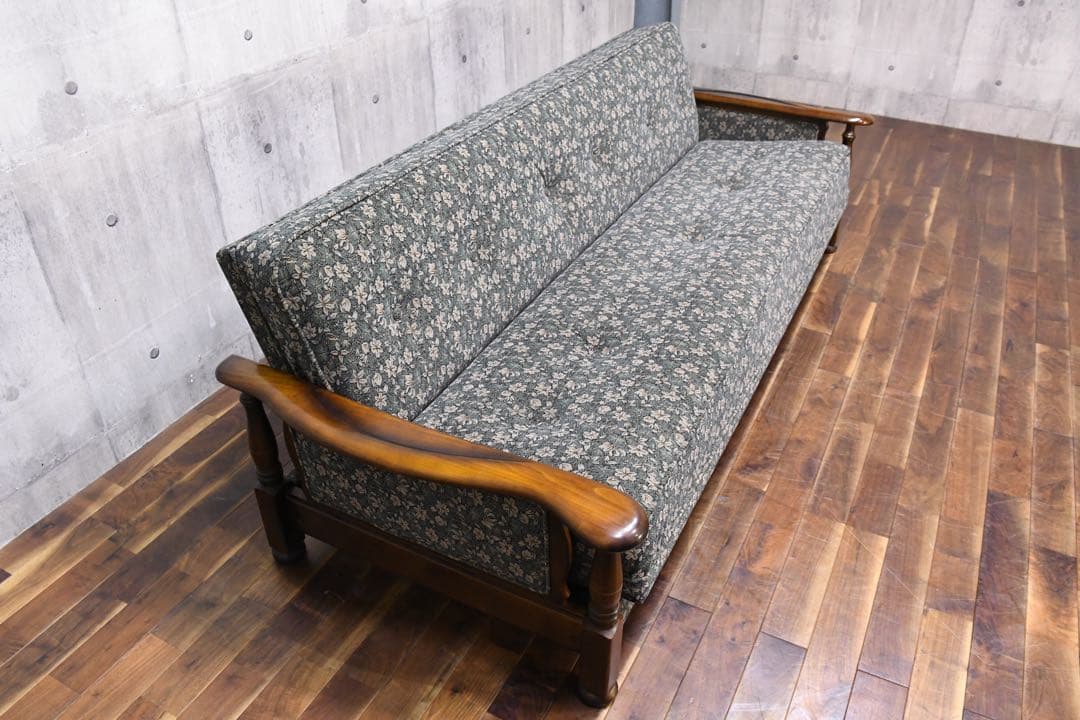 ECK119 カリモク コロニアル ソファベッド 3人掛け スリーピングソファ