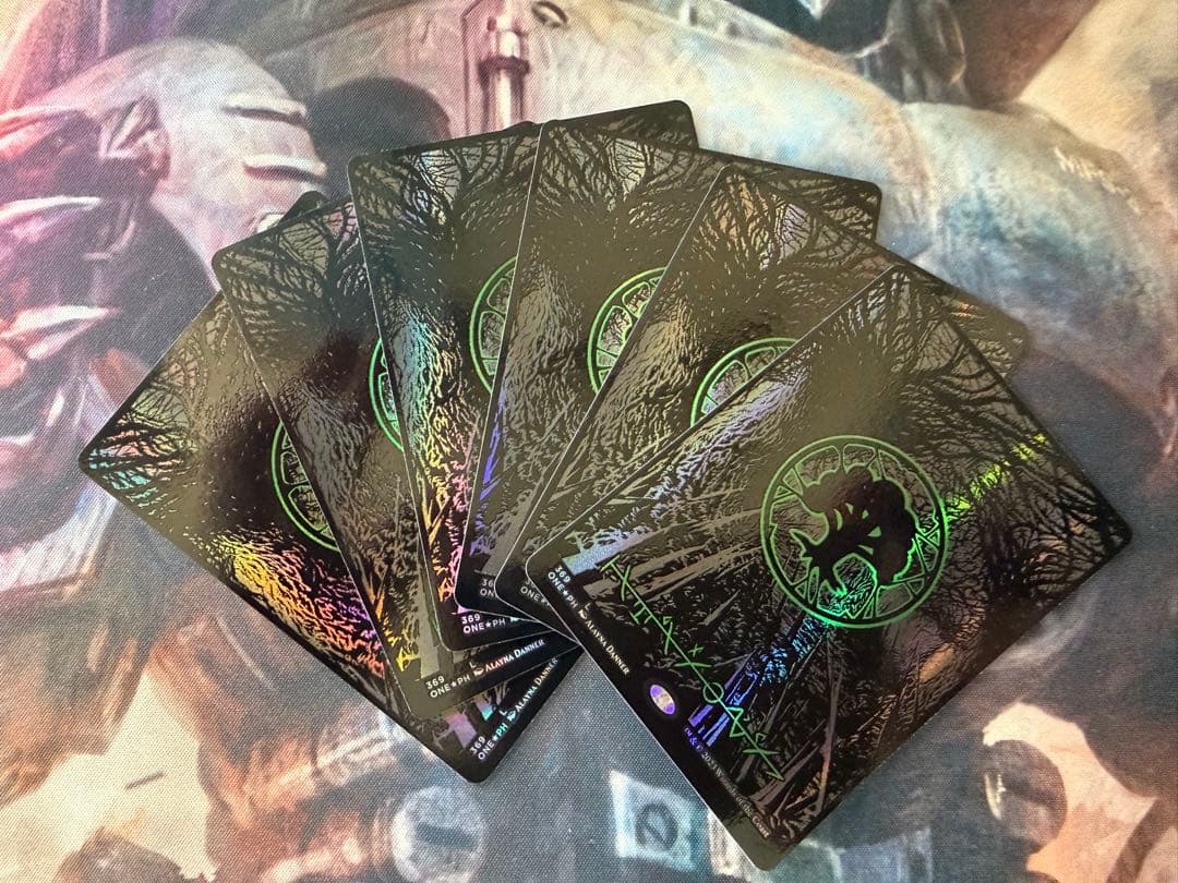 mtg オイルスリック　foil 基本土地　各種6枚セット