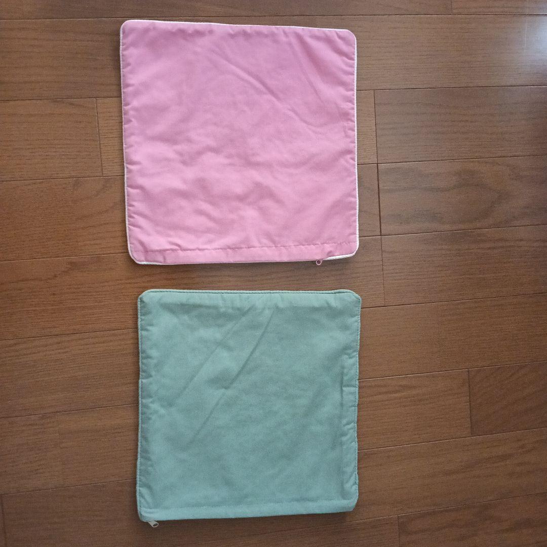 ハワイアンキルトキルティングクッションカバー ピンクとホワイト