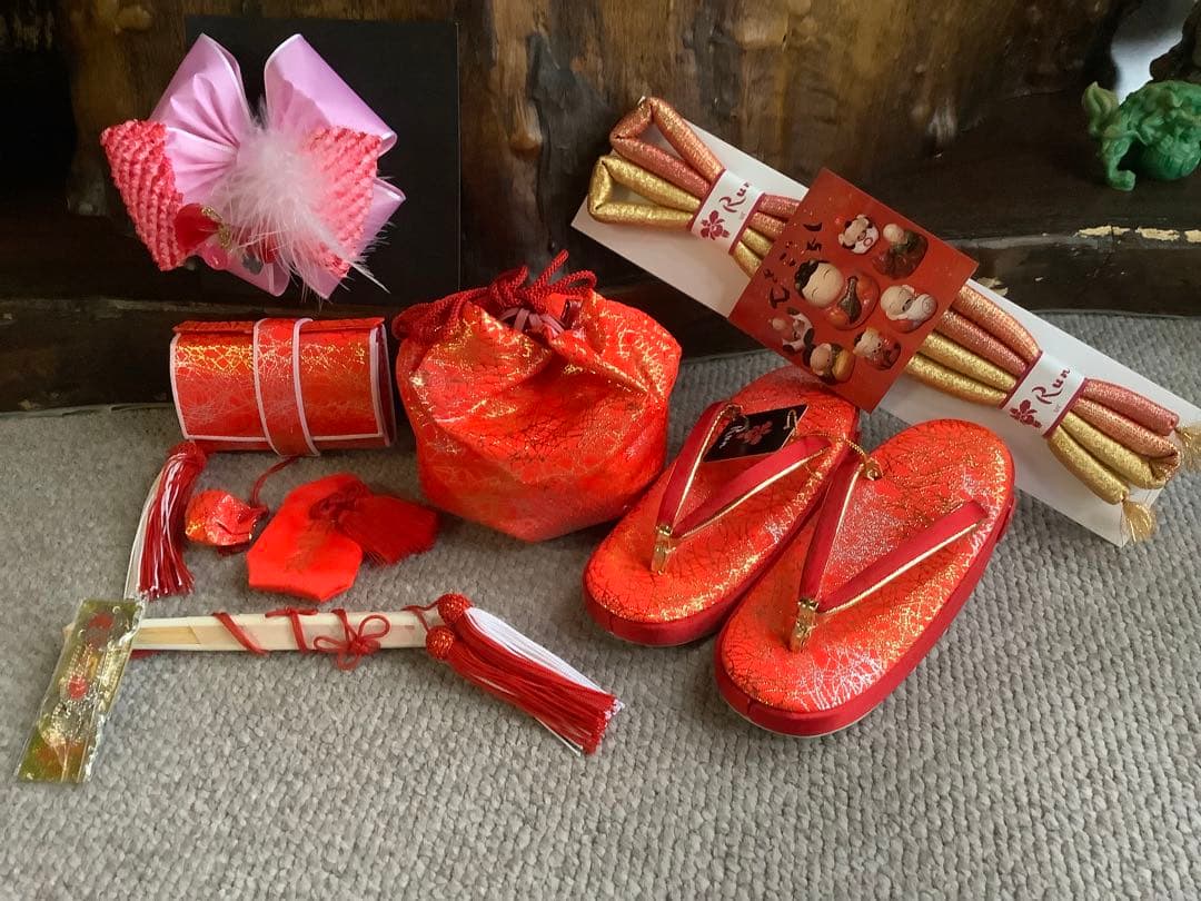 七五三 赤い着物小物セット