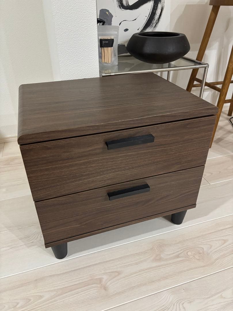 サイドボード キャビネット ナイトテーブル 引き出し ウォルナット
