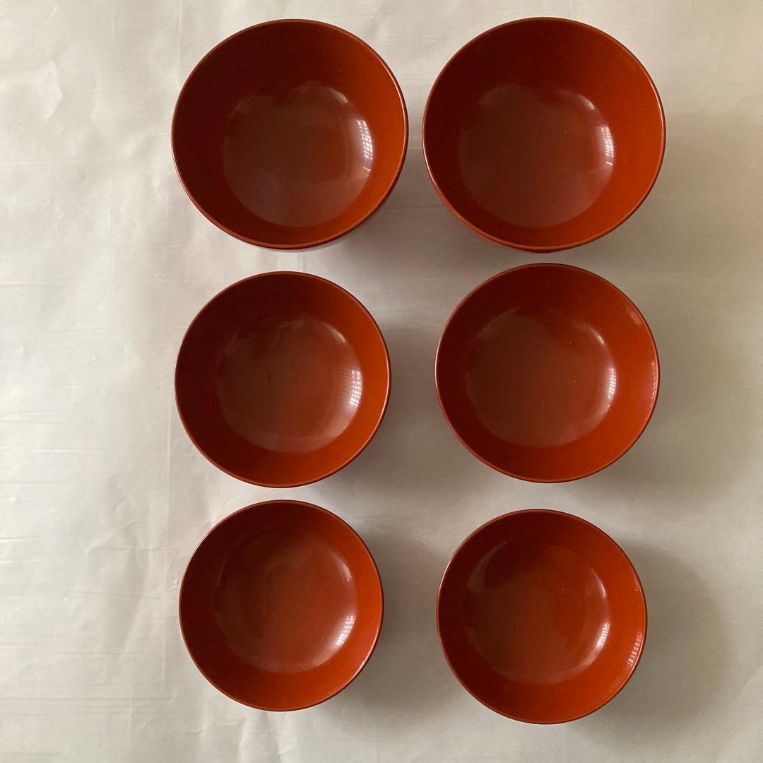 未使用品】希少 三つ椀×2セット なかにし正 むさしの漆工芸 桐箱入り