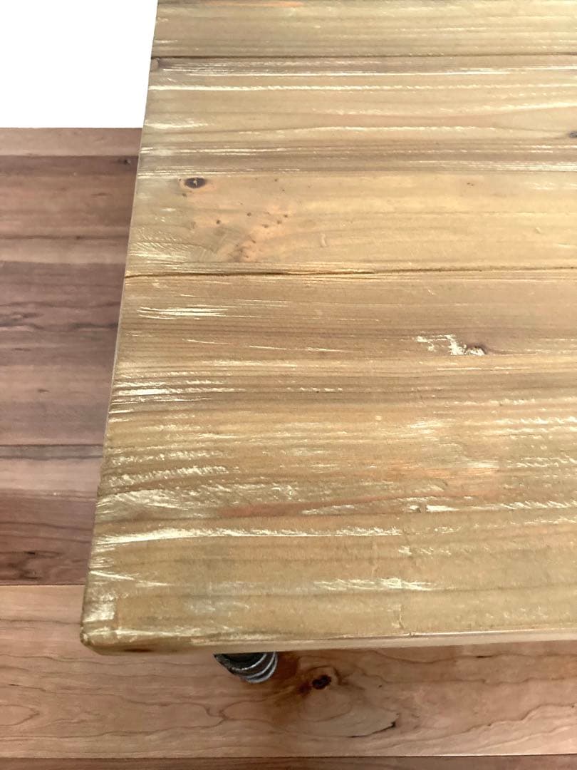 【メンテ済み】古材と鉄管を組み合わせたビンテージテーブル　工業系