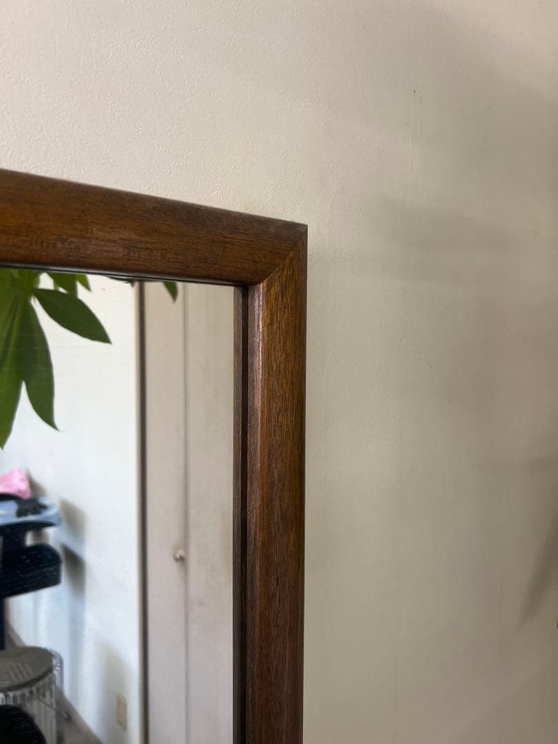 大型木製壁掛け鏡 ブラウン　美容室　鏡　姿見
